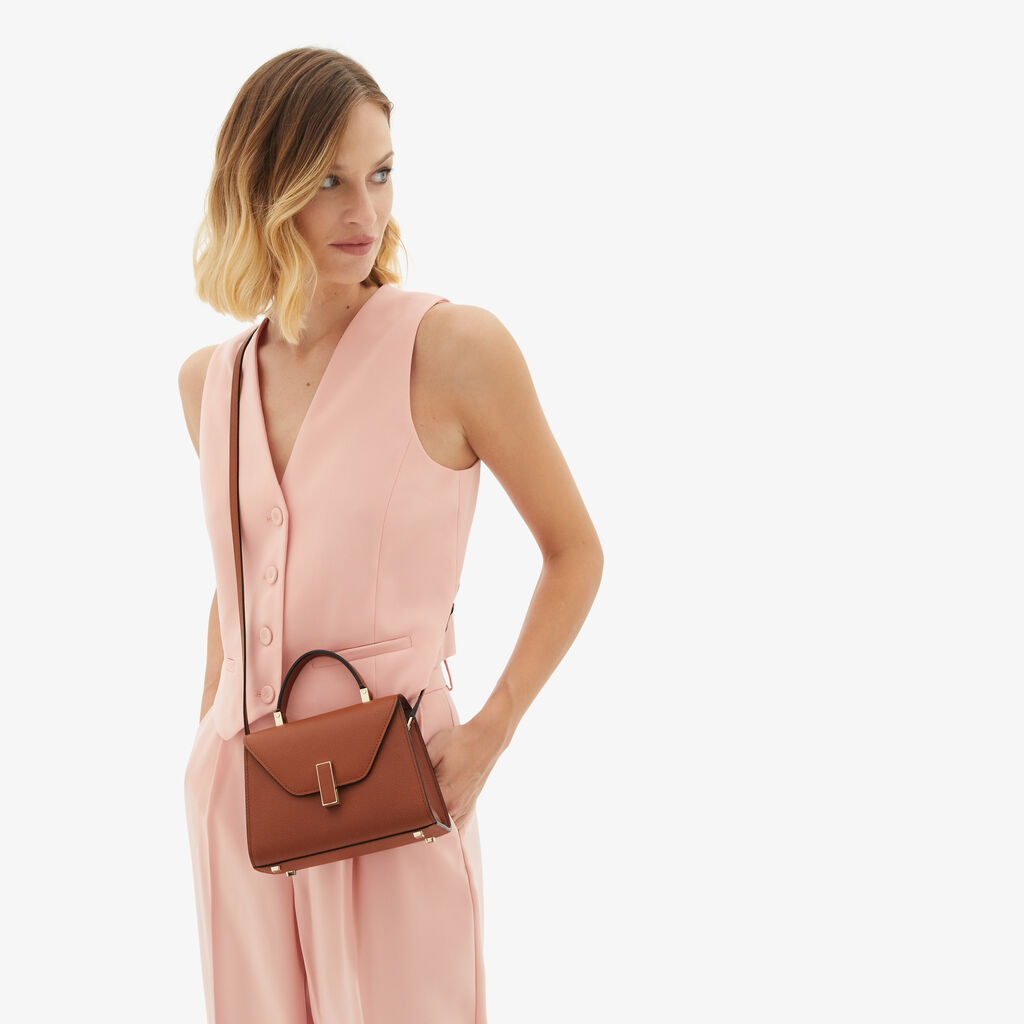 Valextra Borsa a tracolla da Donna in Pelle Marrone | Valextra Iside Esporta salva