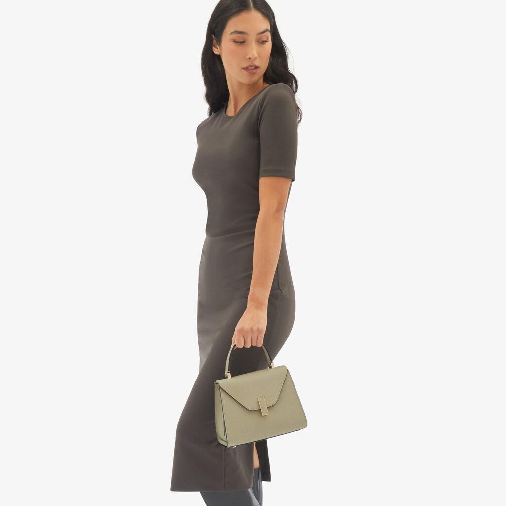 Valextra Borsetta a mano da Donna in Pelle Verde tundra | Valextra Iside Black Friday Prezzi