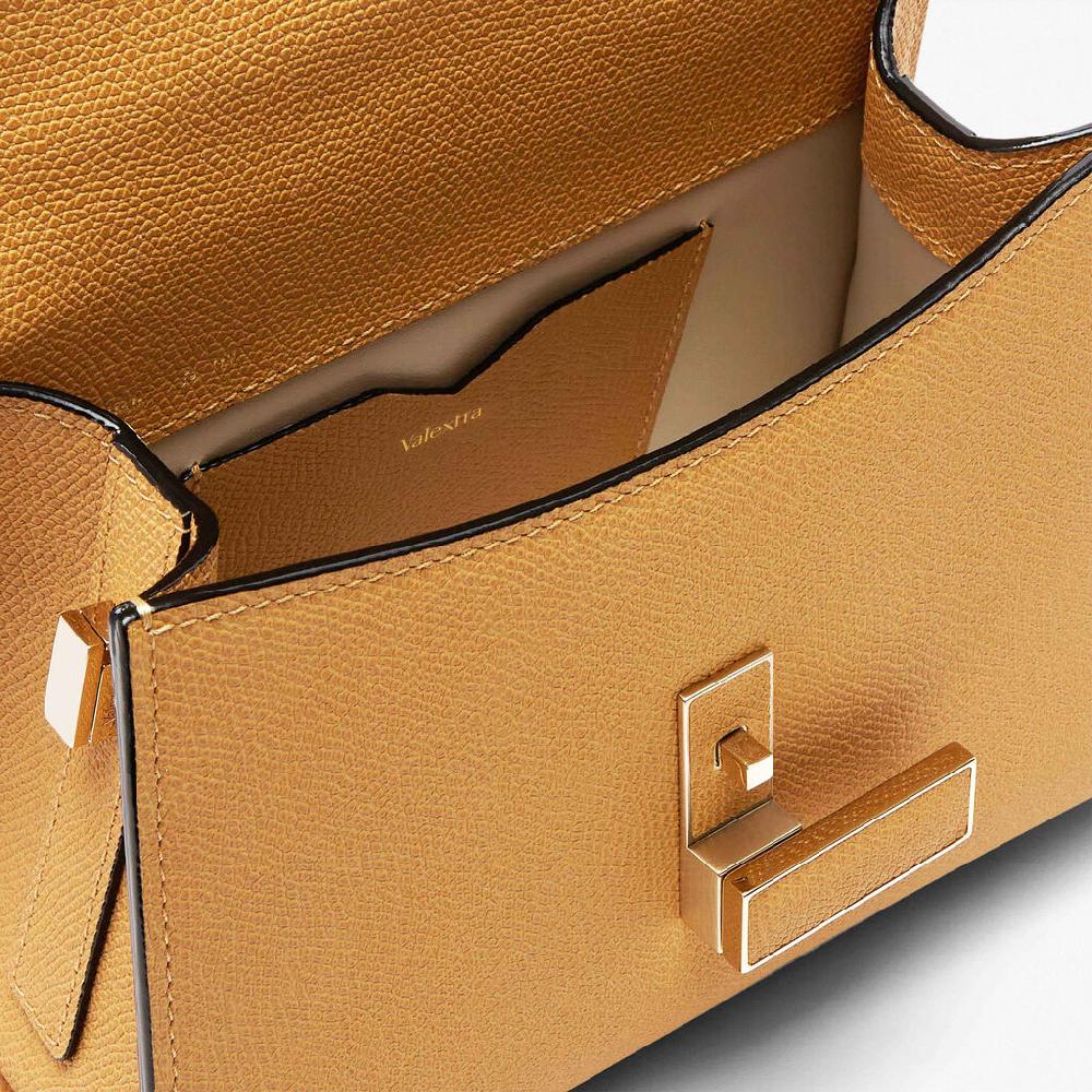 Valextra Borsetta piccola in Pelle Gialla Ambra | Valextra Iside 50% di sconto per tempo limitato