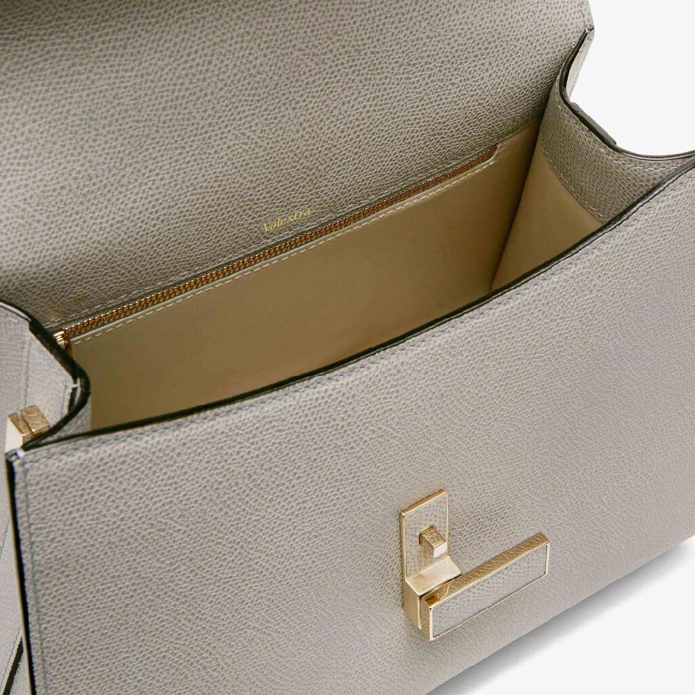 Valextra Valextra Iside: Borsa a mano Media in Pelle Grigia Qualità Garantita