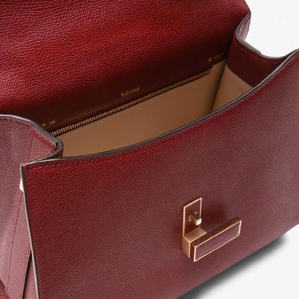 Valextra Borsetta a mano Media in Pelle Bordeaux | Valextra Iside Promozione Limitata