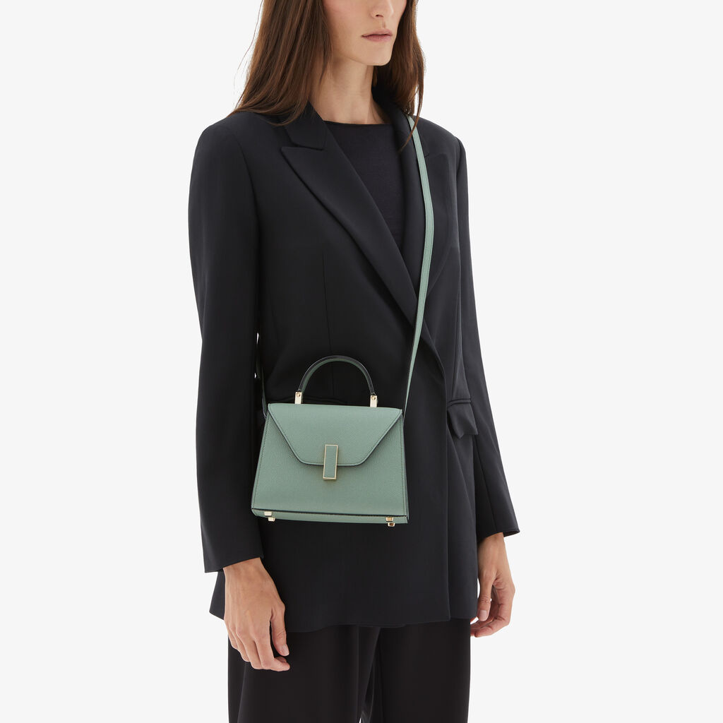 Valextra Borsa a Tracolla Iside Micro | Pelle di vitello Millepunte | Verde Eucalipto | Valextra Affare Del Giorno