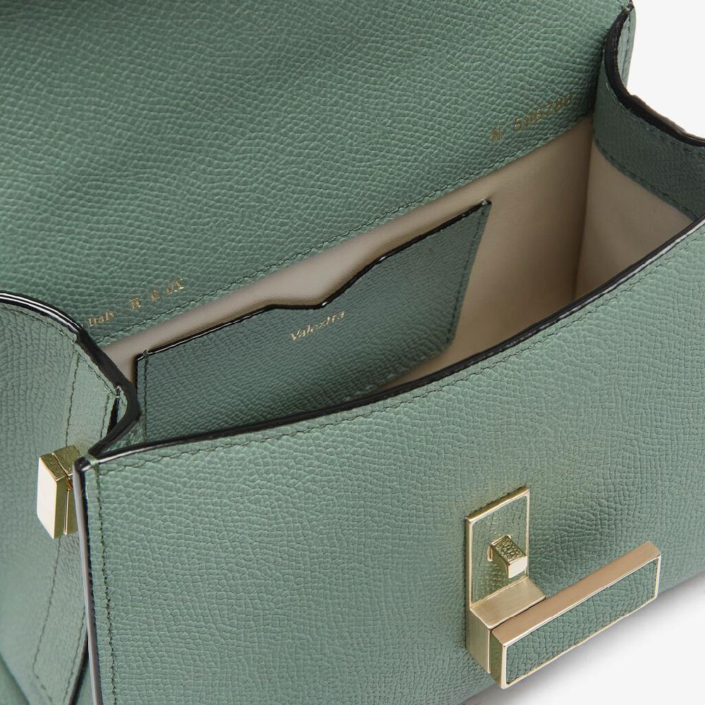 Valextra Borsa a Tracolla Iside Micro | Pelle di vitello Millepunte | Verde Eucalipto | Valextra Affare Del Giorno