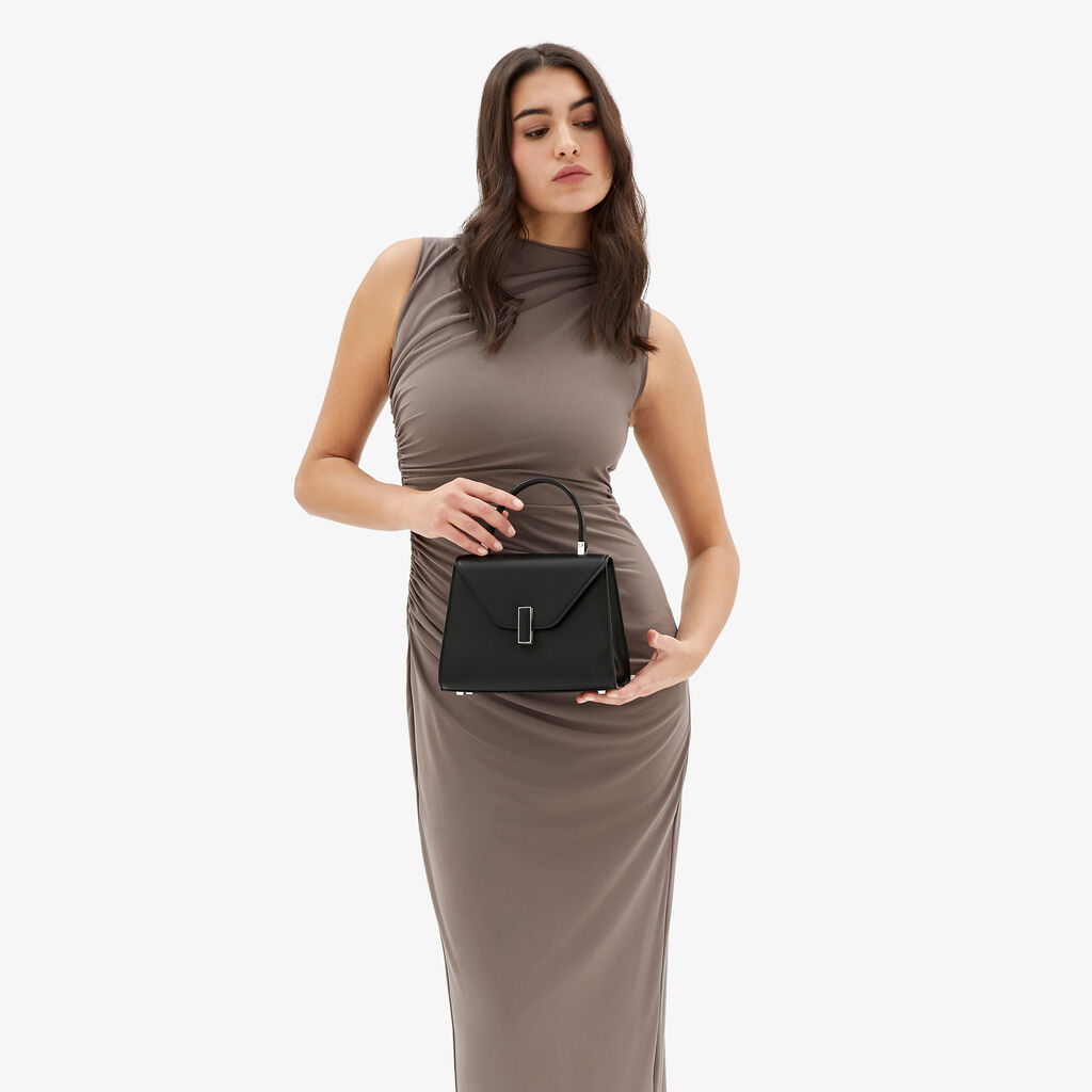 Valextra Borsa a mano da Donna in Pelle palmellata Nera | Valextra Iside Prezzo Ridotto