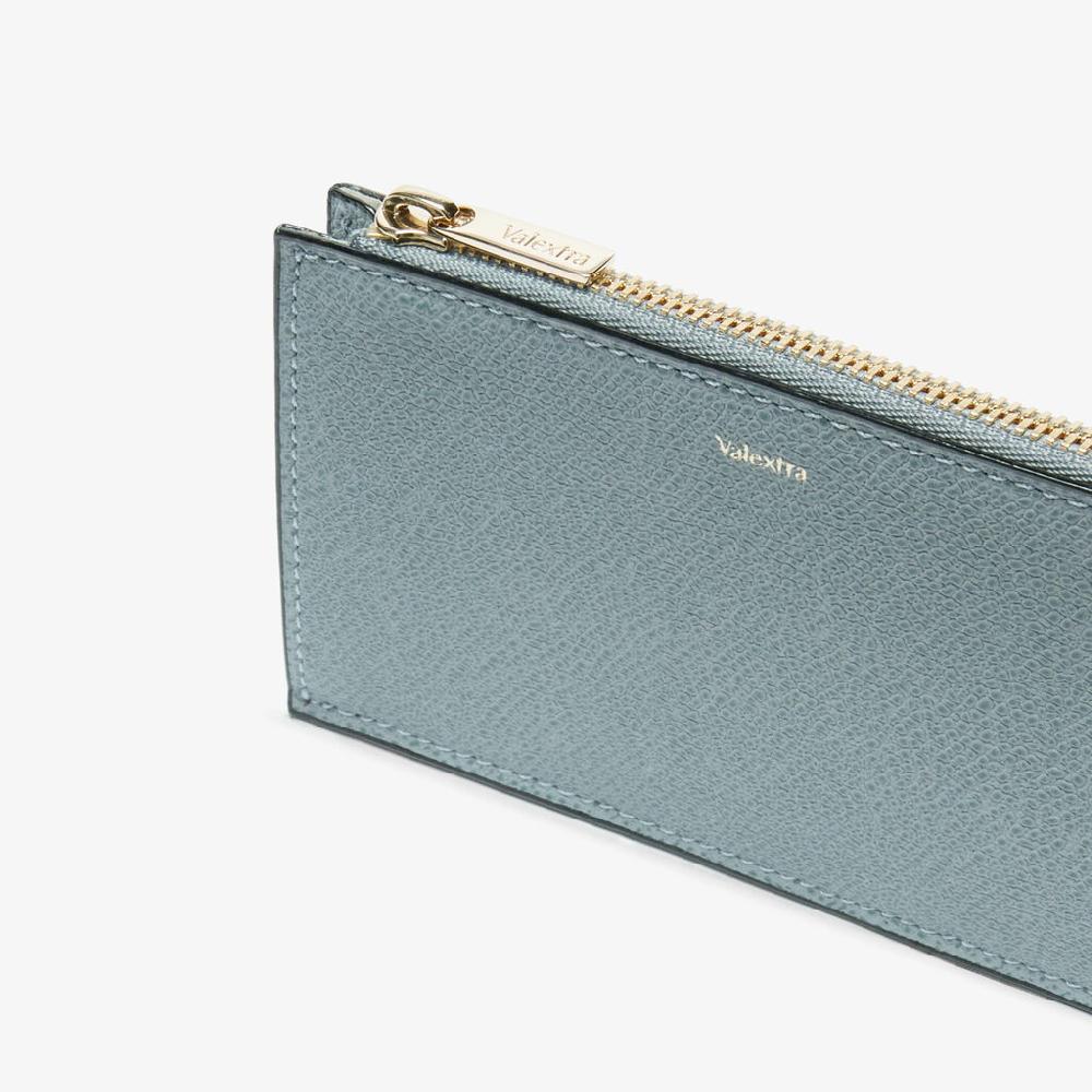 Valextra Portafoglio portamonete in Pelle Azzurra cerulea | Valextra Sconto
