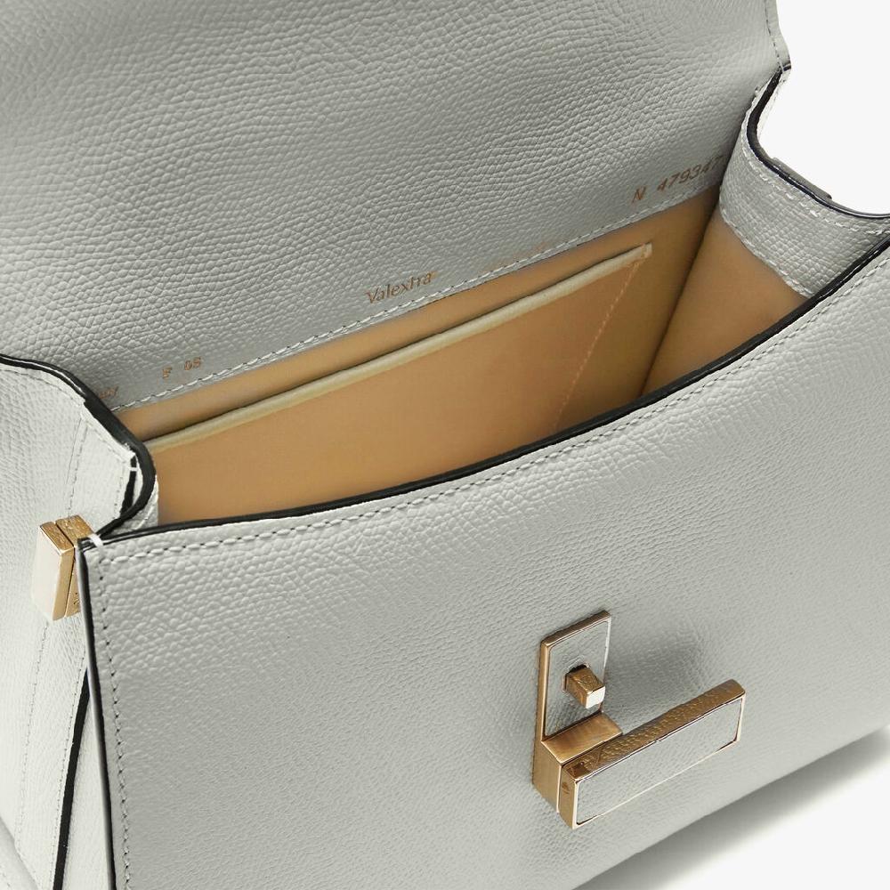 Valextra Borsa a mano Mini in Pelle Bianco Ottico | Valextra Iside Vendita Calda