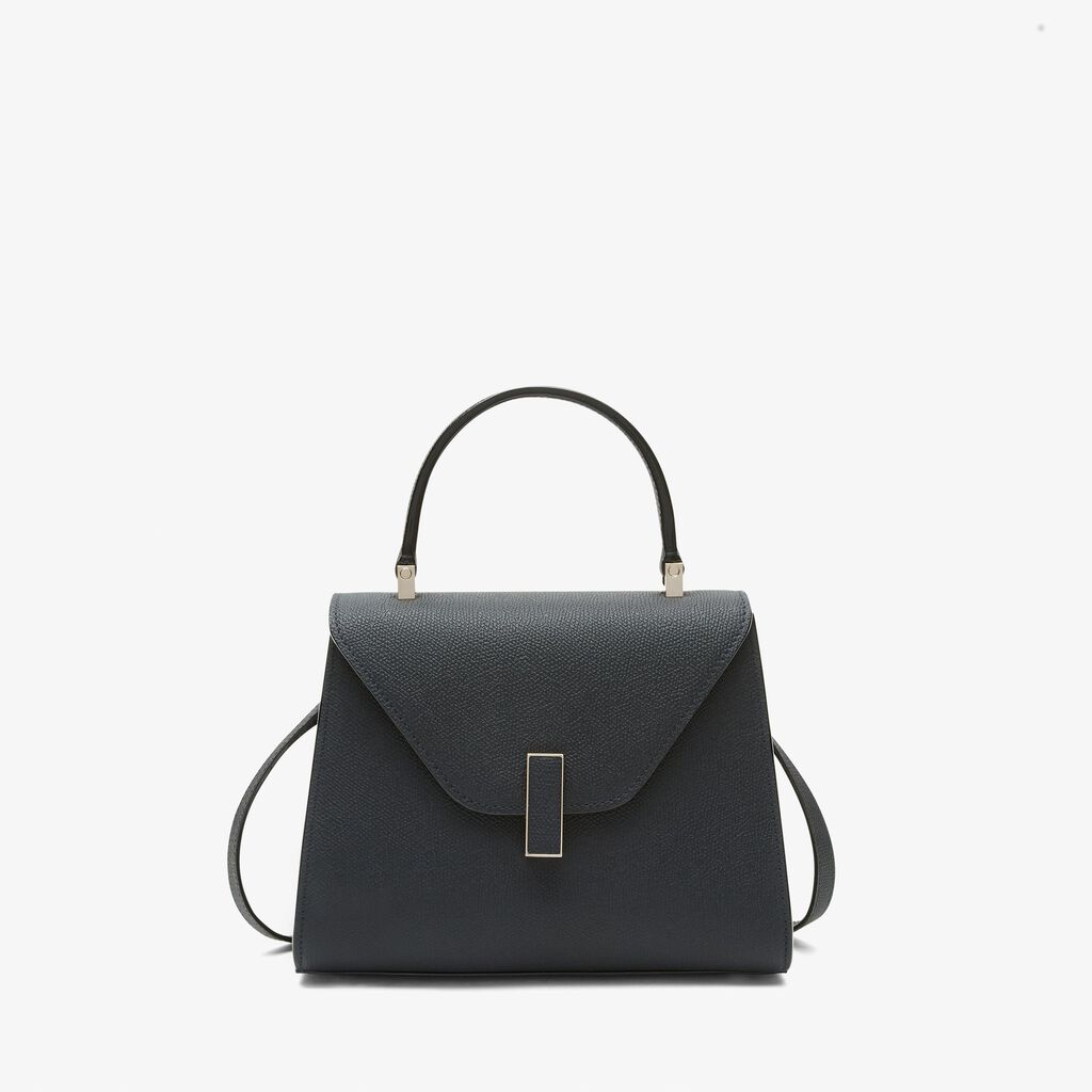 Valextra Borsa a mano Mini in Pelle Blu Ottanio | Valextra Iside