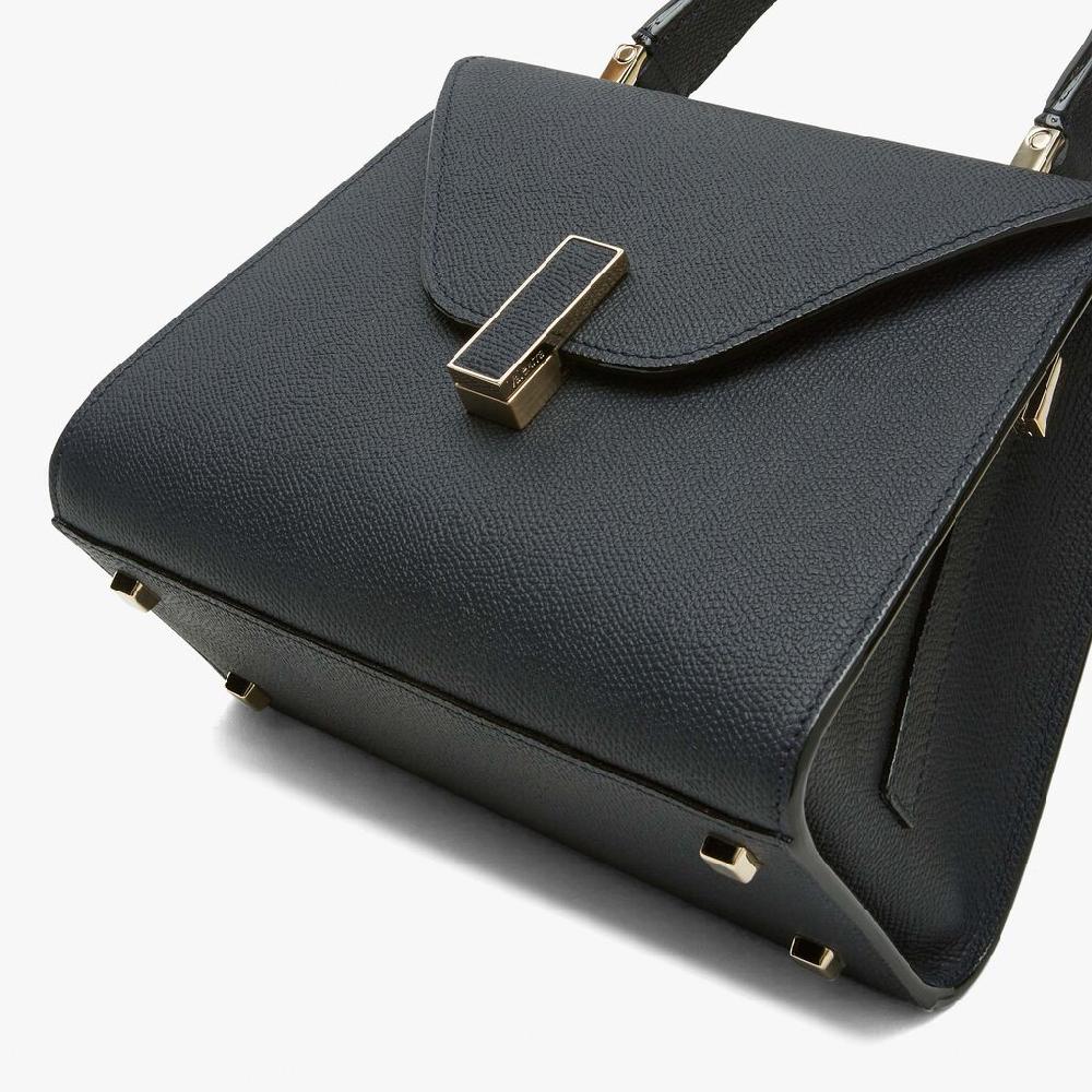 Valextra Borsa a mano Mini in Pelle Blu Ottanio | Valextra Iside Saldi Di Fabbrica