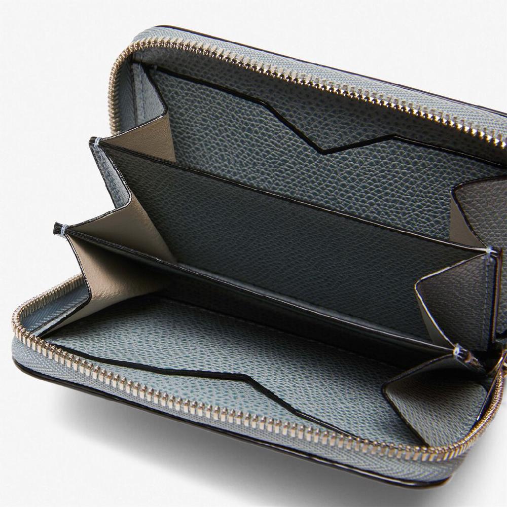 Valextra Portatessere in Pelle Azzurra cerulea | Valextra Zip Around Moda
