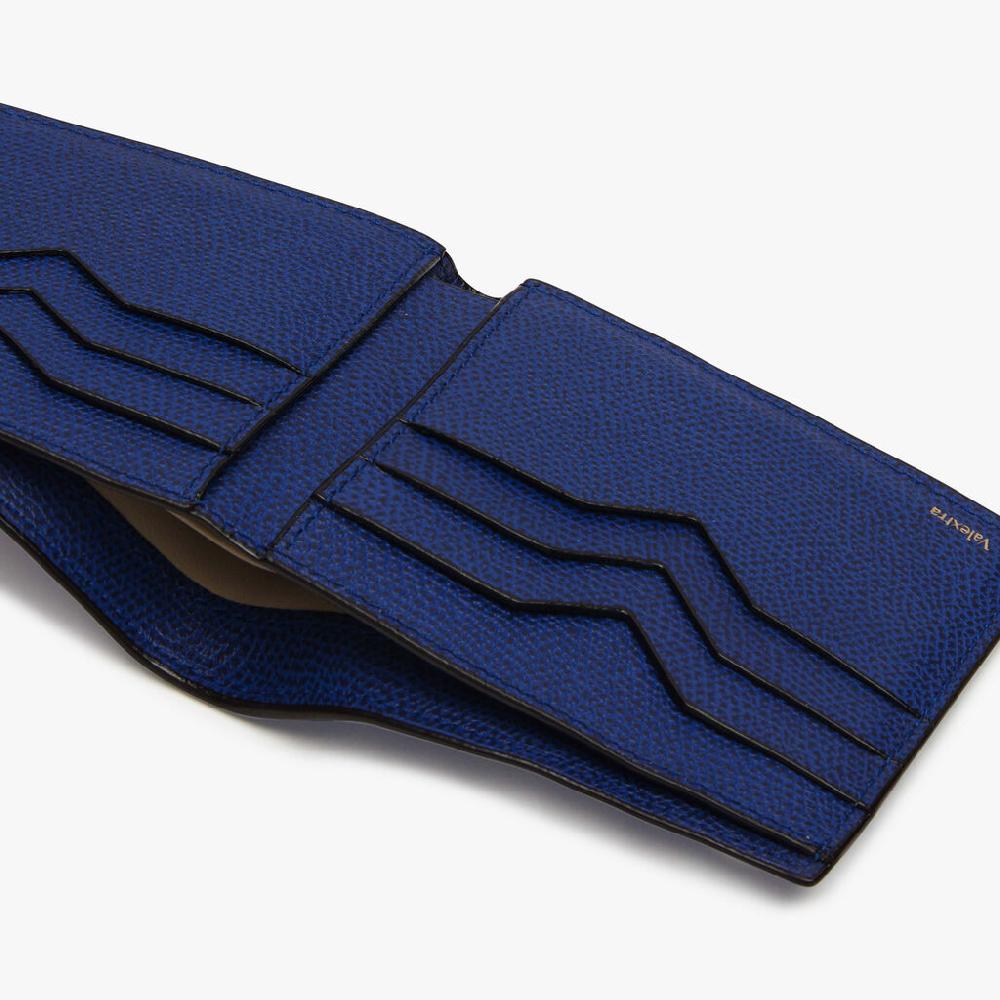 Valextra Portafoglio piccolo con portacarte in Pelle Blu | Valextra Offerta speciale