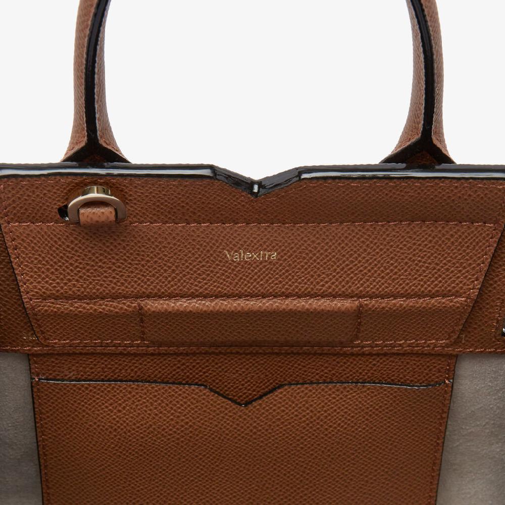 Valextra Borsa a Tracolla Milano Micro | Pelle di vitello Millepunte Soft | Marrone Cioccolato | Valextra Grande vendita