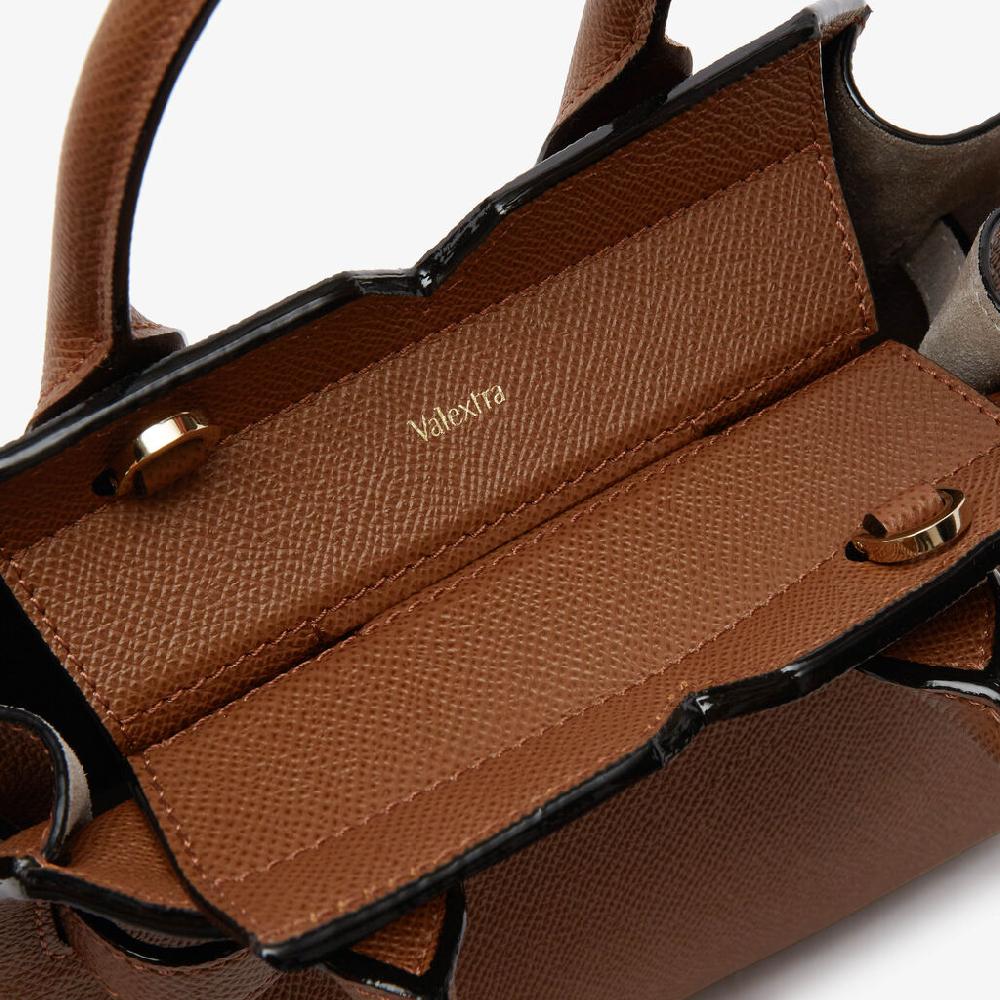 Valextra Borsa a Tracolla Milano Micro | Pelle di vitello Millepunte Soft | Marrone Cioccolato | Valextra Grande vendita