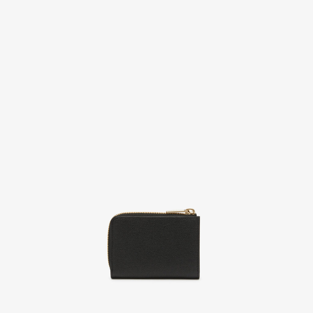 Valextra Portachiavi in Pelle Nera | Valextra Zip Around Shopping online