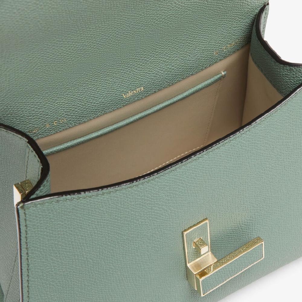 Valextra Borsa a Mano Iside Mini | Pelle di vitello Millepunte | Verde Eucalipto | Valextra Cyber Monday