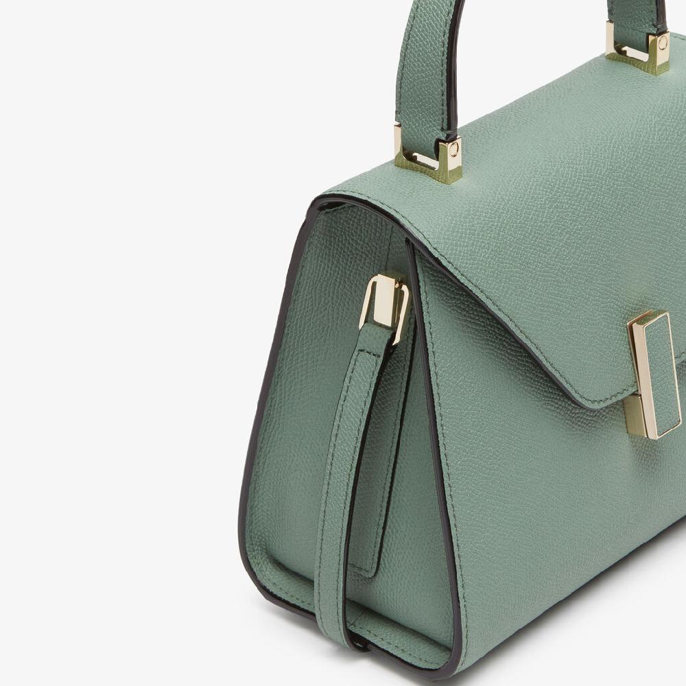 Valextra Borsa a Mano Iside Mini | Pelle di vitello Millepunte | Verde Eucalipto | Valextra Cyber Monday