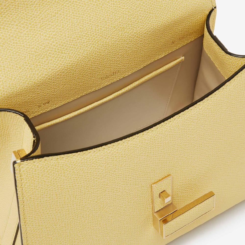 Valextra Borsa a mano Donna Mini in Pelle rigida Gialla | Valextra Iside Offerta Pasqua