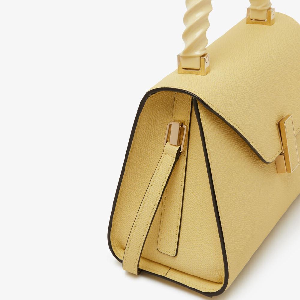 Valextra Borsa a mano Donna Mini in Pelle rigida Gialla | Valextra Iside Offerta Pasqua