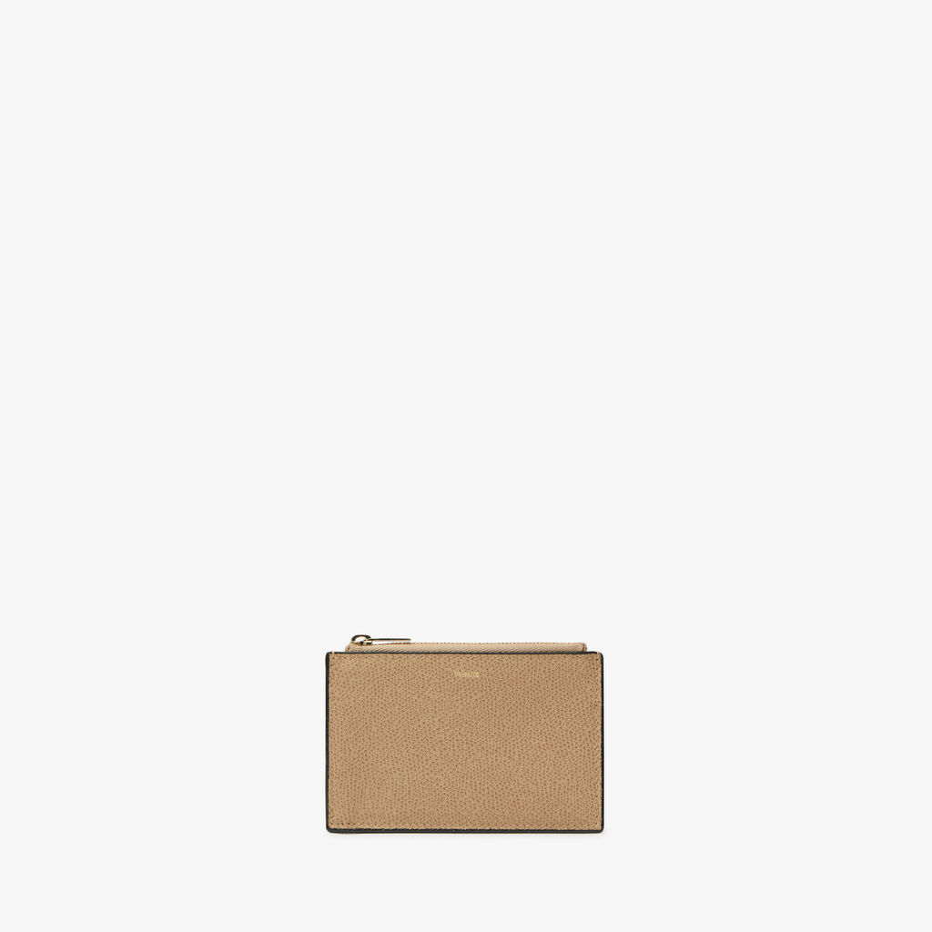 Valextra Portamonete con zip da Donna di Lusso in Pelle Beige | Valextra Offerta San Valentino