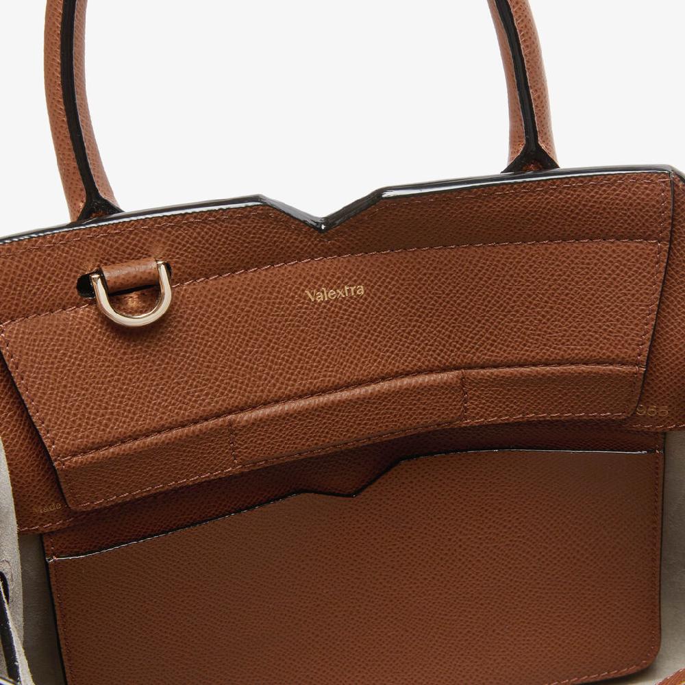 Valextra Borsa a due manici da Donna di Lusso in Pelle Marrone | Valextra Lightning offer