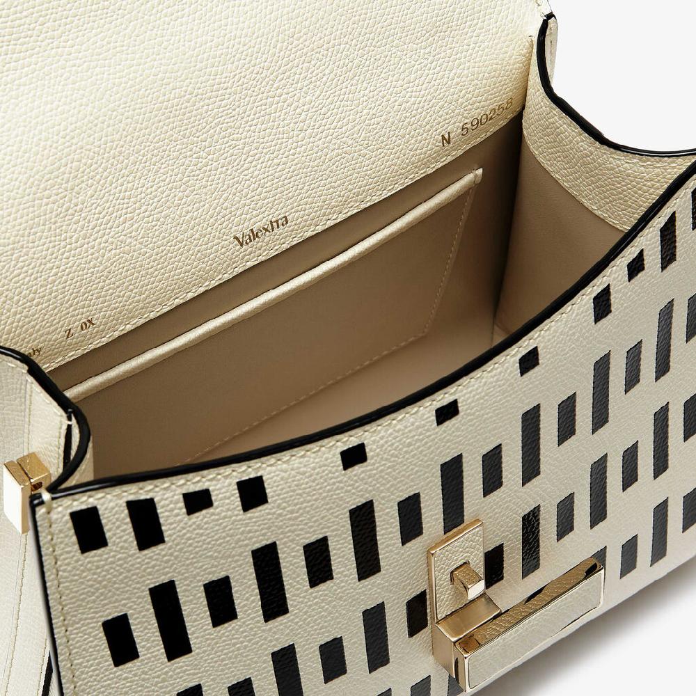 Valextra Borsa da Donna di Lusso in Pelle Bianca e Nera | Valextra Iside Bestseller