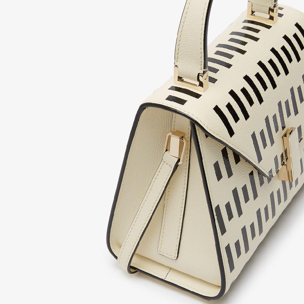 Valextra Borsa da Donna di Lusso in Pelle Bianca e Nera | Valextra Iside Bestseller