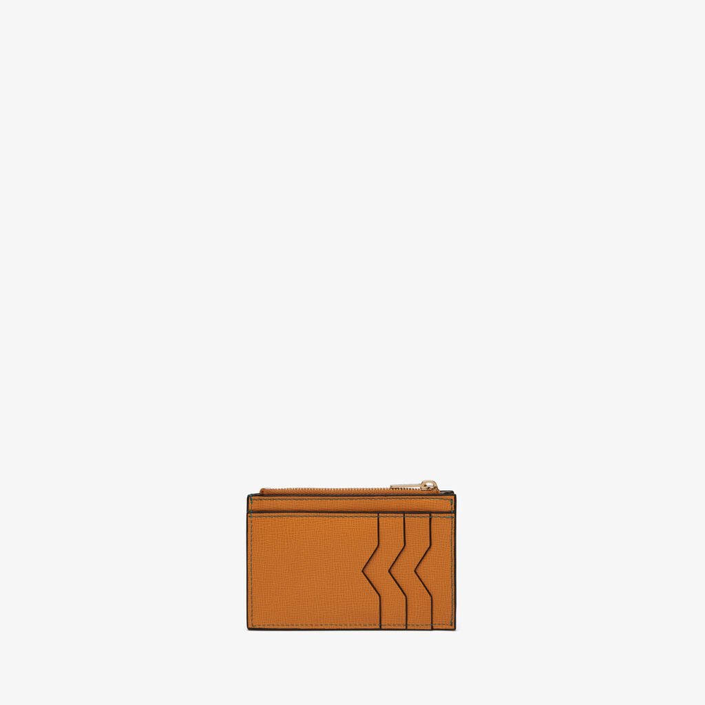 Valextra Porta carte e monete con zip in Pelle Marrone | Valextra