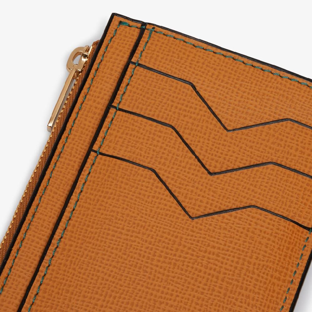 Valextra Porta carte e monete con zip in Pelle Marrone | Valextra Enormi risparmi