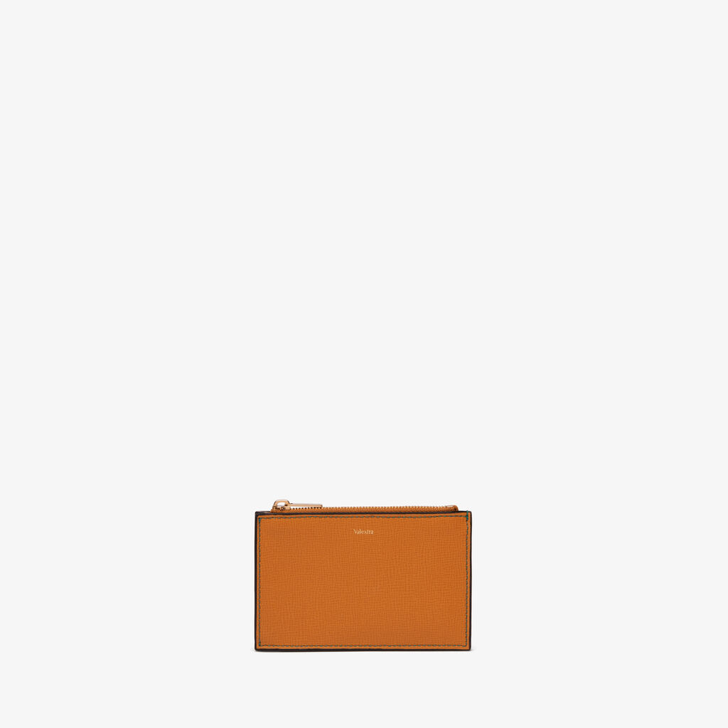 Valextra Porta carte e monete con zip in Pelle Marrone | Valextra Enormi risparmi