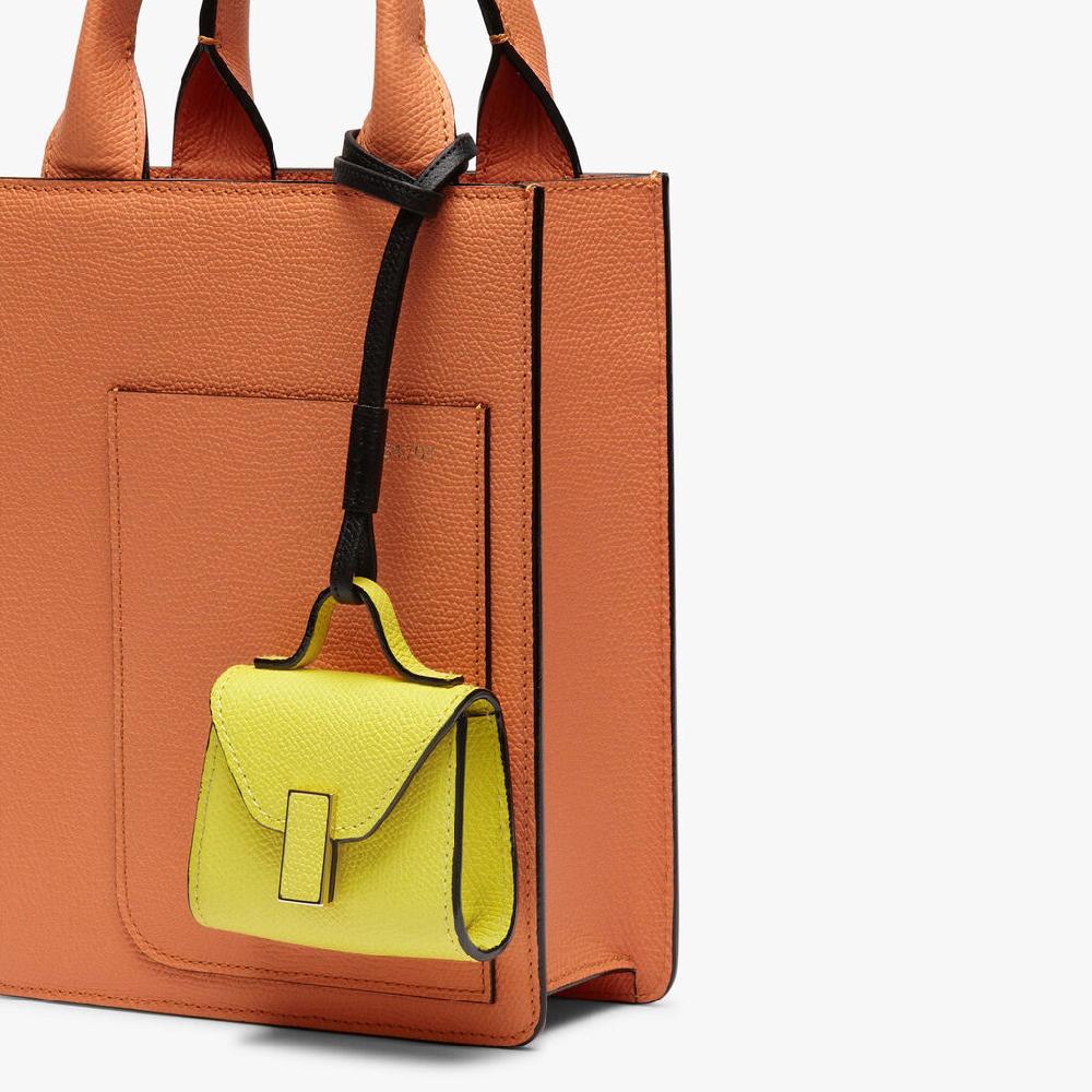 Valextra Charm per borsa da Donna in Pelle Gialla | Valextra Iside Ultimi tre giorni