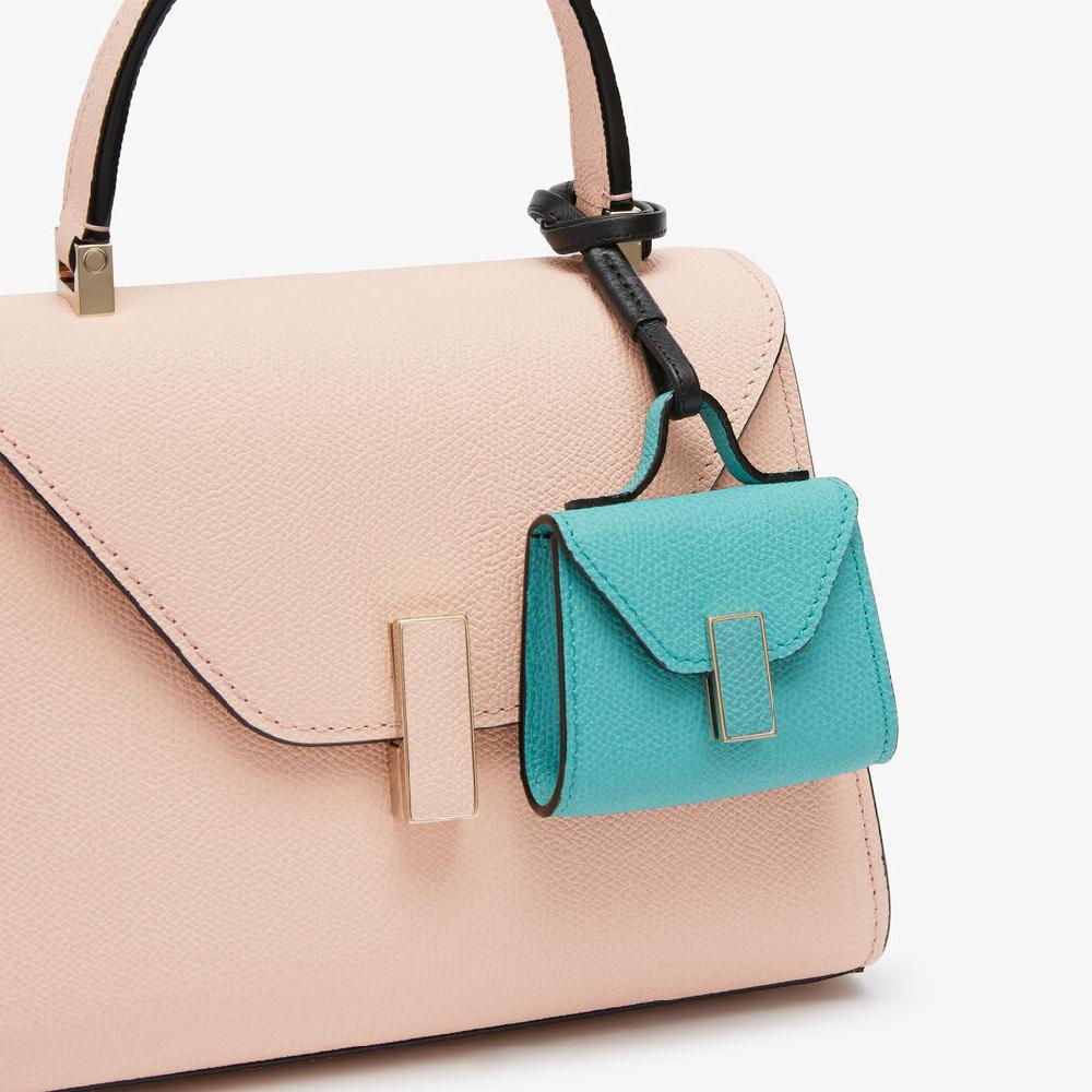 Valextra Charm borsetta da Donna di Lusso in Pelle Azzurra | Valextra Iside Promozione temporanea