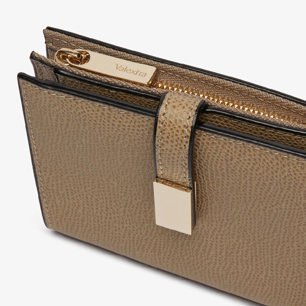 Valextra Portafoglio piccolo in Pelle Marrone Tortora | Valextra Offerta speciale della fabbrica