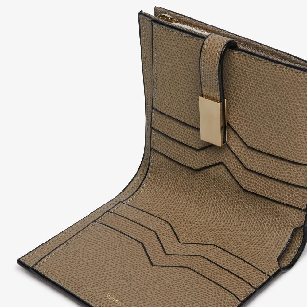 Valextra Portafoglio piccolo in Pelle Marrone Tortora | Valextra Offerta speciale della fabbrica