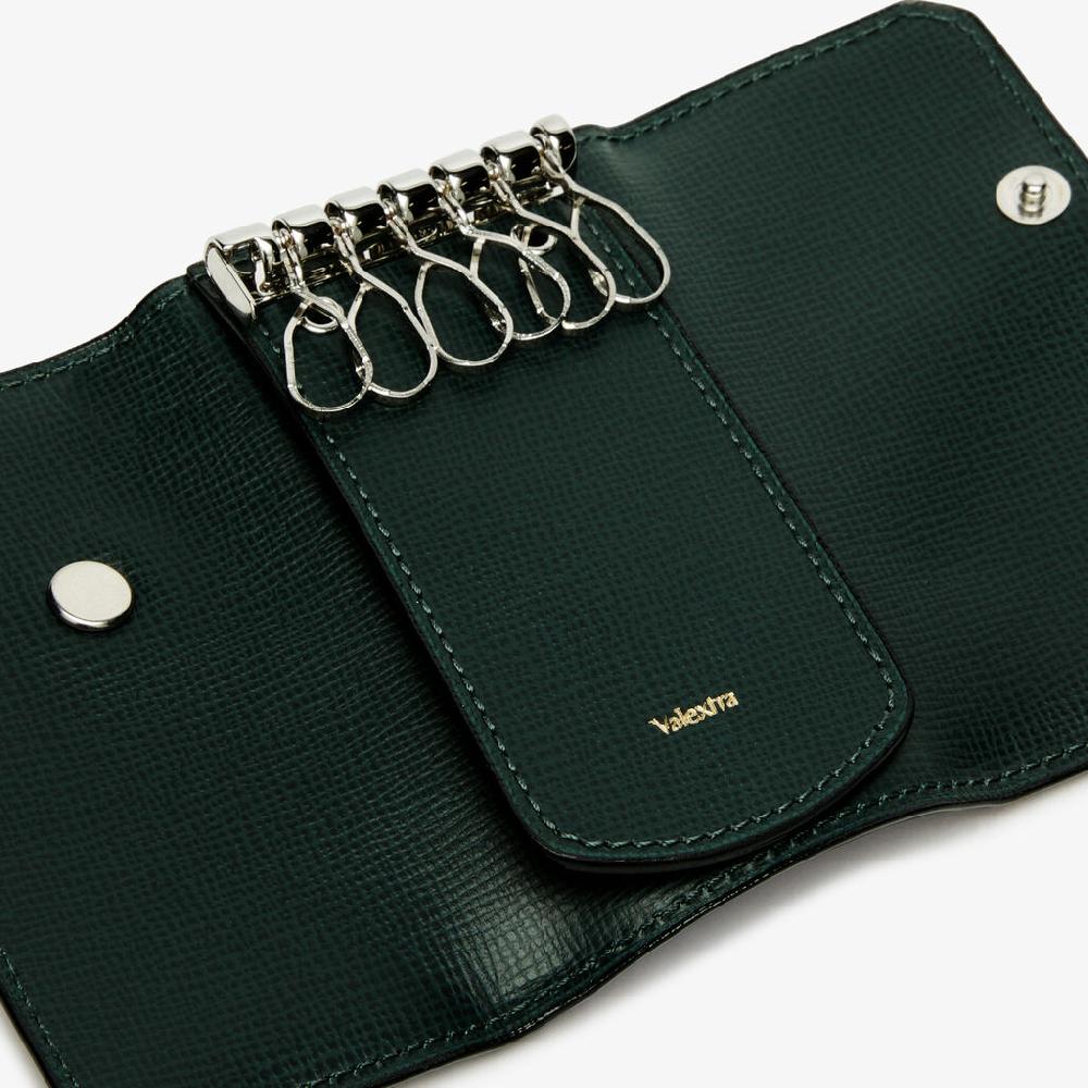 Valextra Portachiavi in Pelle Verde con bottone | Valextra Tric Trac Fino al 55% di sconto