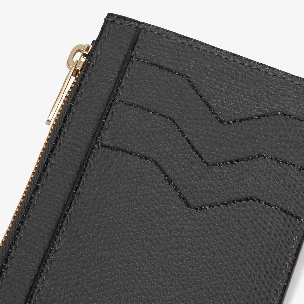 Valextra Portafoglio e porta carte con zip in Pelle Grigia | Valextra Discount Store per i nuovi prodotti