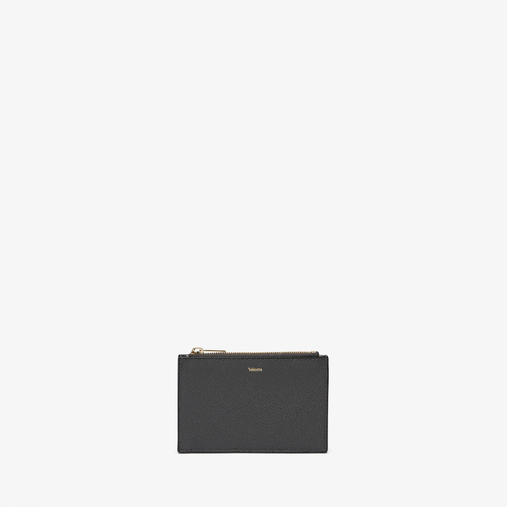 Valextra Portafoglio e porta carte con zip in Pelle Grigia | Valextra Discount Store per i nuovi prodotti