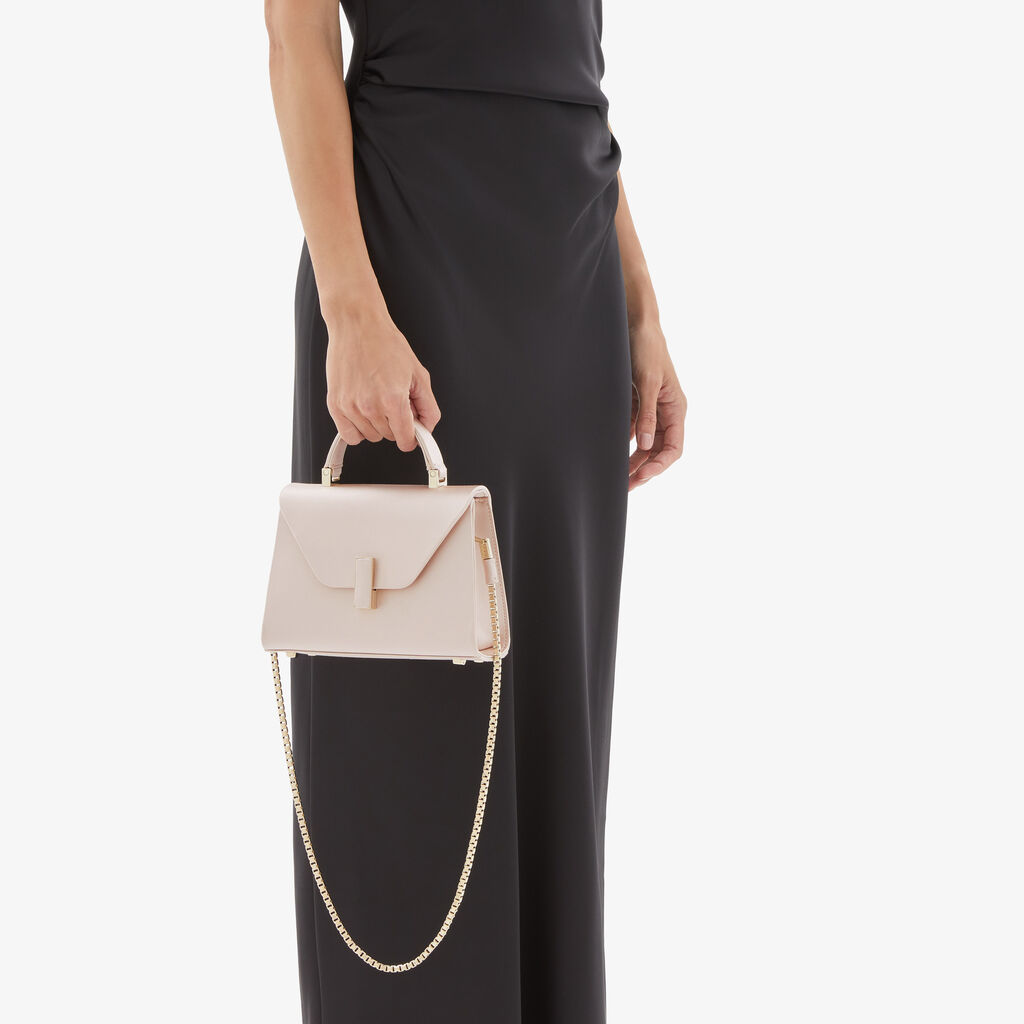 Valextra BORSA MICRO ISIDE RASO CON CATENA ORO CHIARO Enormi sconti