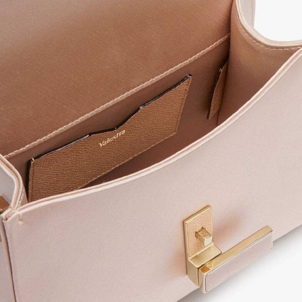 Valextra BORSA MICRO ISIDE RASO CON CATENA ORO CHIARO Enormi sconti