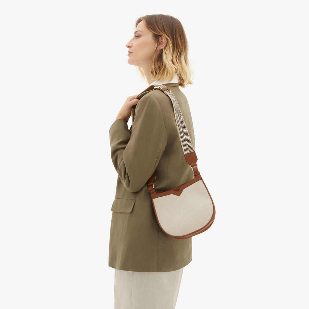 Valextra Weekend bag da Donna in Tessuto Grigio e Marrone | Valextra hobo Limitato a 3 giorni