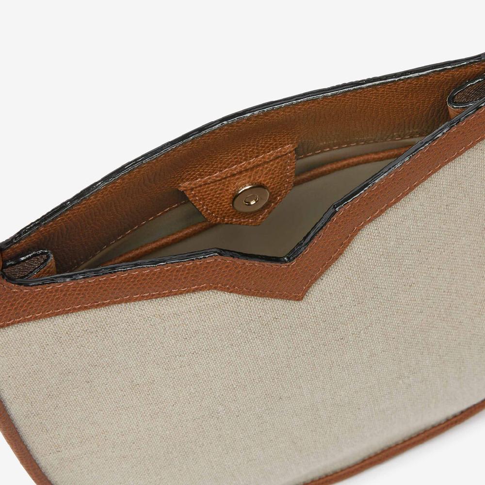 Valextra Weekend bag da Donna in Tessuto Grigio e Marrone | Valextra hobo Limitato a 3 giorni