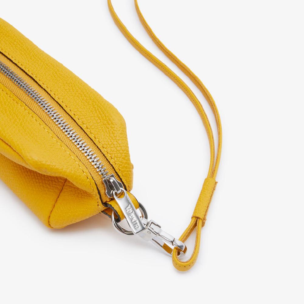 Valextra Trousse da Donna in Pelle Gialla con tracolla | Valextra Italia