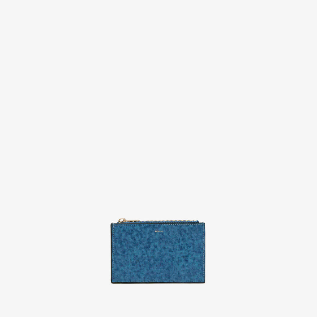 Valextra Portamonete da Donna in Pelle Blu Cobalto di Lusso | Valextra In Linea