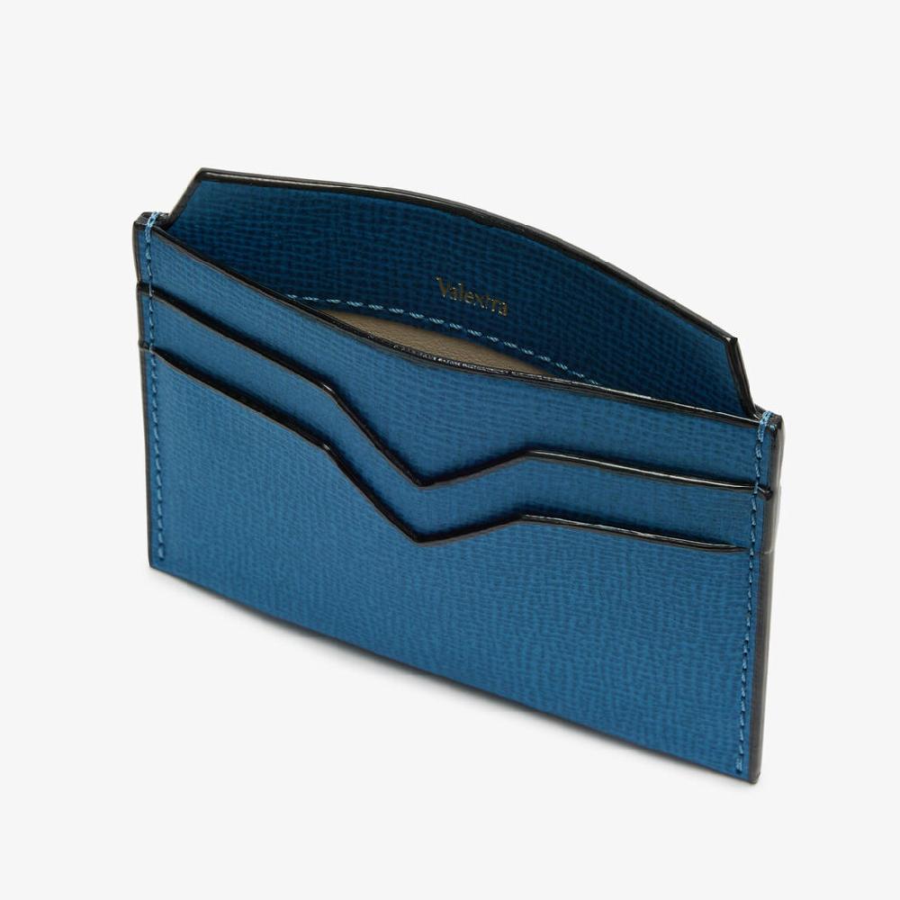 Valextra Porta carte di credito in Pelle Blu Cobalto | Valextra Qualità