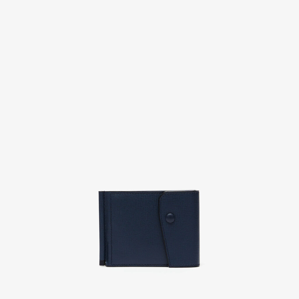 Valextra Portafoglio elegante in Pelle Blu con ferma soldi | Valextra