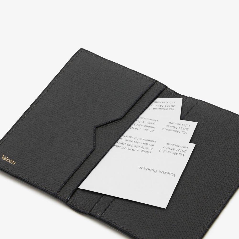 Valextra Porta carte di credito in Pelle Grigia con tasche | Valextra Soddisfazione Garantita