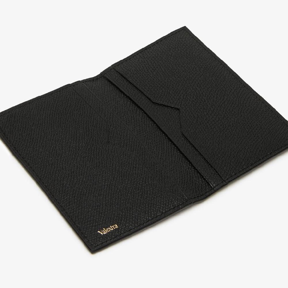 Valextra Porta carte di credito in Pelle Nera con tasche | Valextra Qualità Garantita