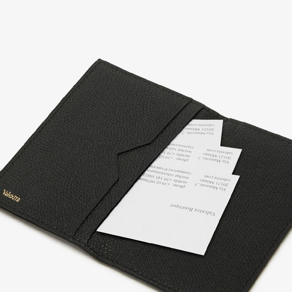 Valextra Porta carte di credito in Pelle Nera con tasche | Valextra Qualità Garantita