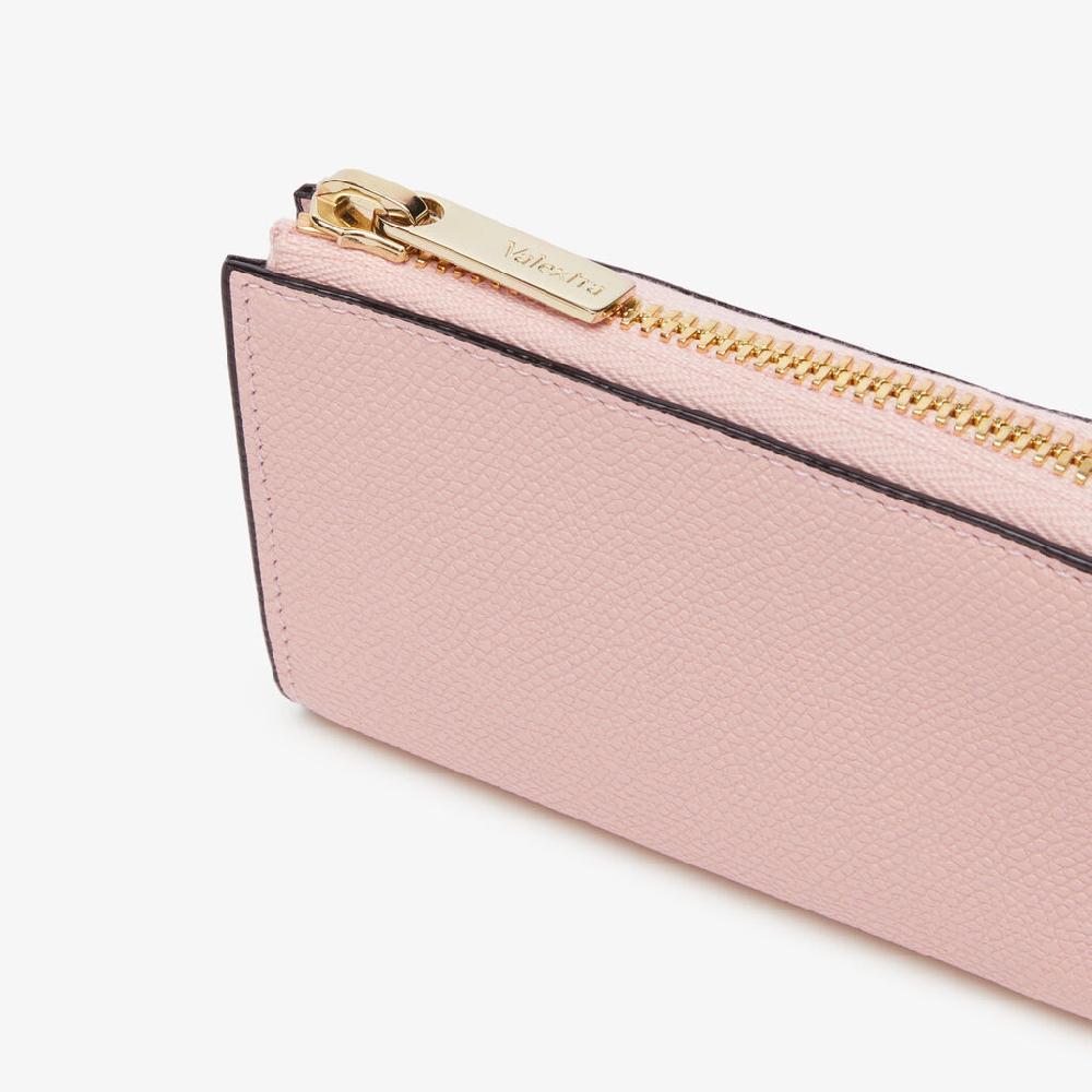 Valextra Portachiavi da Donna in Pelle Rosa | Valextra Zip Around Negozi Online