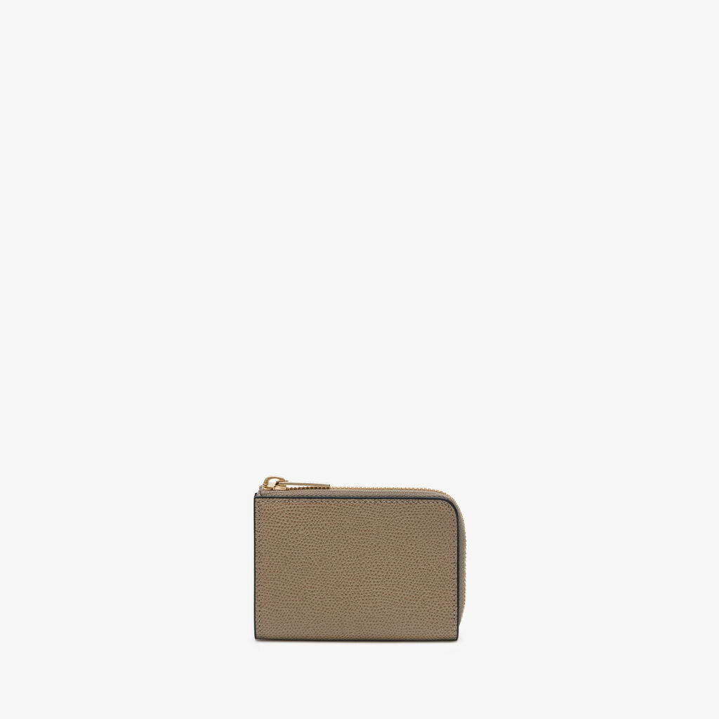 Valextra Portachiavi in Pelle Marrone Tortora | Valextra Zip Around