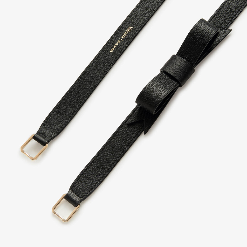 Valextra Tracolla con fiocco per borse da Donna in Pelle Nera | Valextra Shopping Online