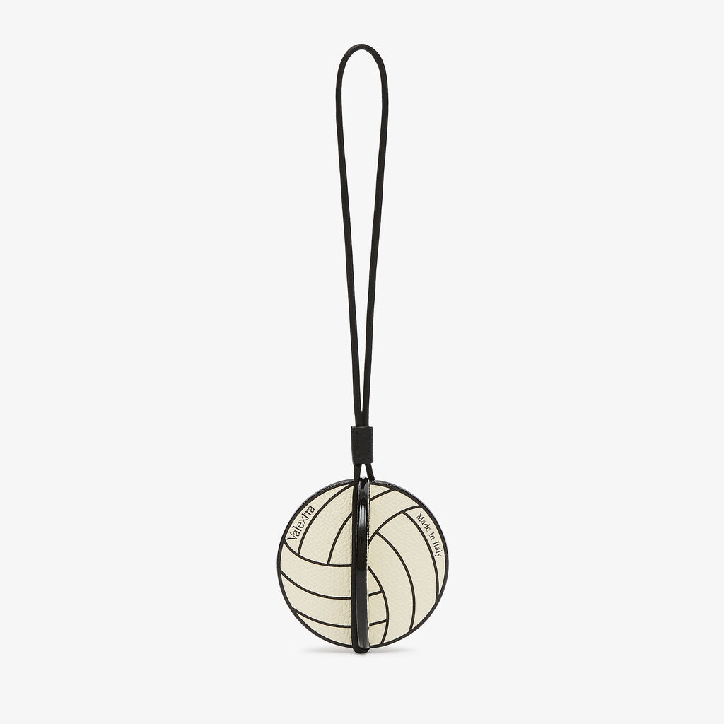 Valextra Charm pallavolo da Donna in Pelle Bianca e Nera | Valextra Prezzo Ridotto
